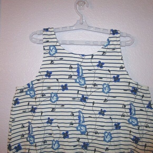 Floral EMBROIDERED Knit Size L TANK Tunic TOP Scoop Neck SLEEVELESS Boho - Picture 6 of 8